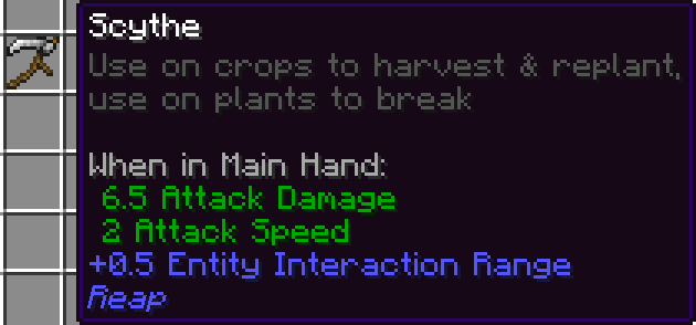 Information about the scythe